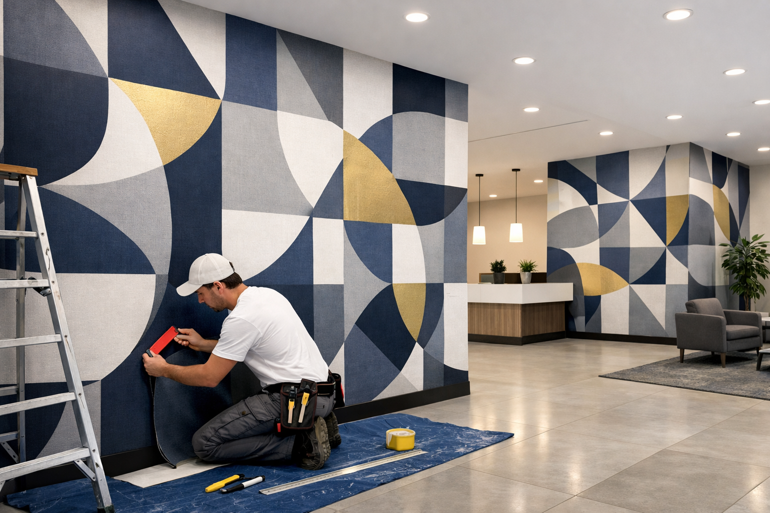 Commercial Wallpaper Hanging